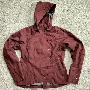 Nau Burgundy Water Resistant Jacket with Removable Hood